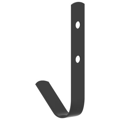 vidaXL Veggkroker J-formet 12 stk svart stål