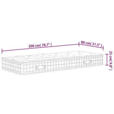 vidaXL Madrass med pocketfjær middels fast 80x200 cm