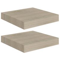 vidaXL Flytende vegghyller 2 stk eik 23x23,5x3,8 cm MDF