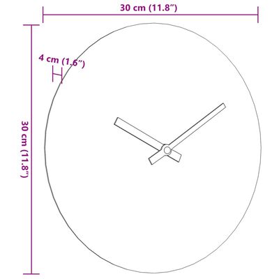 vidaXL Veggklokke gul og svart Ø30 cm konstruert tre