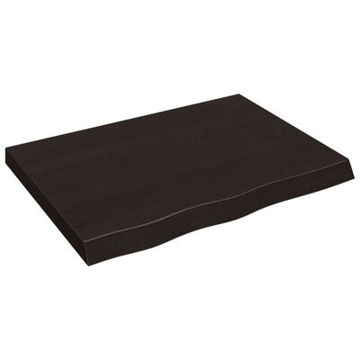 vidaXL Benkeplate til bad mørkebrun 80x60x(2-6) cm behandlet heltre