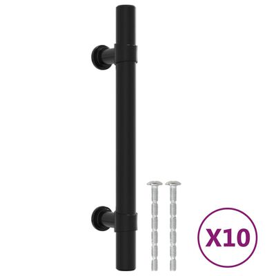 vidaXL Skaphåndtak 10 stk svart 96 mm rustfritt stål