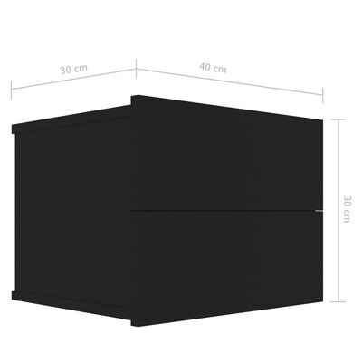 vidaXL Nattbord svart 40x30x30 cm konstruert tre