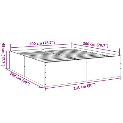 vidaXL Sengeramme svart 200x200 cm konstruert tre