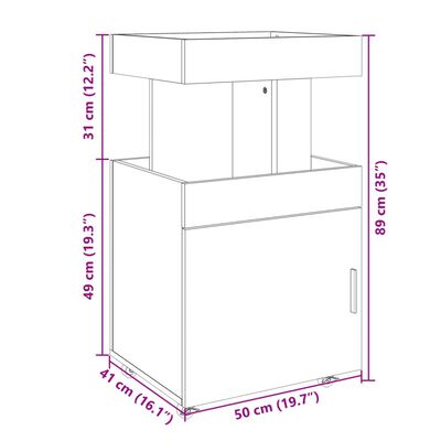 vidaXL Bartralle hvit 50x41x89 cm konstruert tre