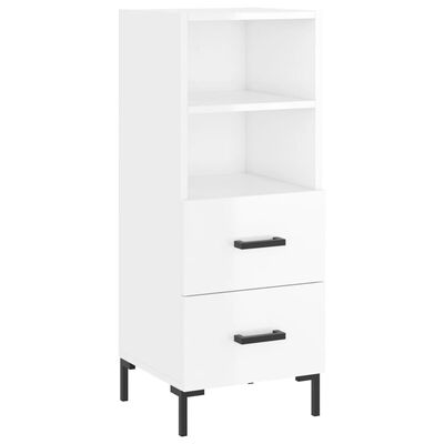 vidaXL Highboard høyglans hvit 34,5x34x180 cm konstruert tre