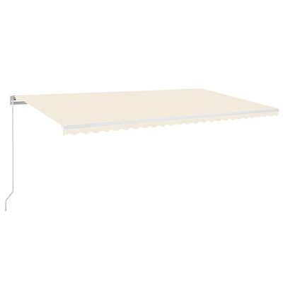 vidaXL Manuell uttrekkbar markise med LED 600x300 cm kremhvit