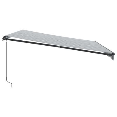 vidaXL Manuell uttrekkbar markise med LED antrasitt og hvit 450x350 cm