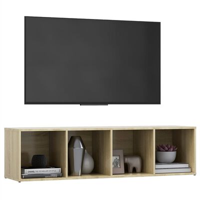 vidaXL TV-benk sonoma eik 142,5x35x36,5 cm konstruert tre