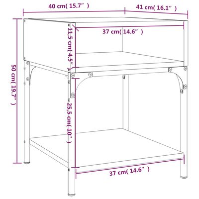 vidaXL Nattbord 2 stk svart 40x41x50 cm konstruert tre