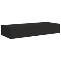 vidaXL Veggmontert skuffehylle svart 60x23,5x10 cm MDF