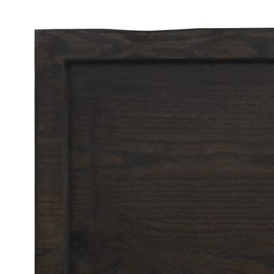 vidaXL Benkeplate til bad mørkebrun 80x40x(2-6) cm behandlet heltre