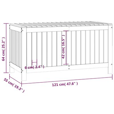 vidaXL Putekasse honningbrun 121x55x64 cm heltre furu