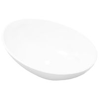 vidaXL Luksusservant keramisk oval hvit 40 x 33 cm