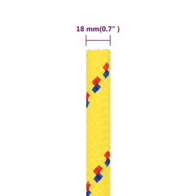 vidaXL Båttau gul 18 mm 100 m polypropylen