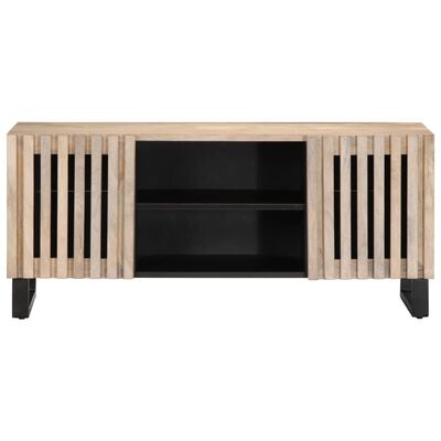 vidaXL TV-benk hvit 105x34x46 cm grovt heltre mangotre