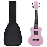 vidaXL Sopran-ukulele sett med veske for barn rosa 23"