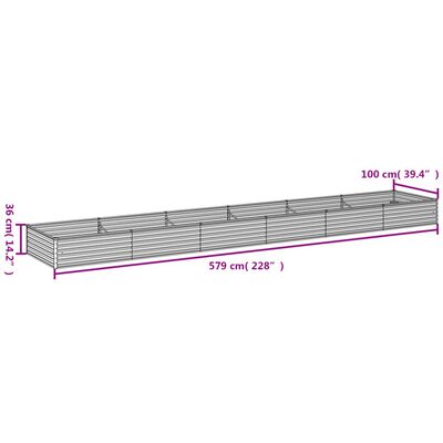 vidaXL Høybed 579x100x36 cm cortenstål