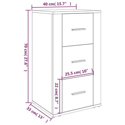 vidaXL Skjenk betonggrå 40x33x70 cm konstruert tre