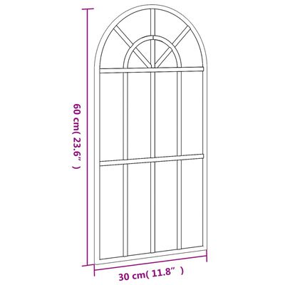 vidaXL Veggspeil svart 30x60 cm buet jern