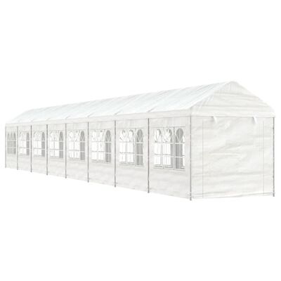 vidaXL Paviljong med tak hvit 17,84x2,28x2,69 m polyetylen