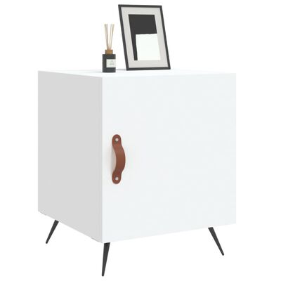 vidaXL Nattbord 2 stk hvit 40x40x50 cm konstruert tre