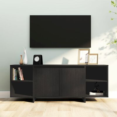 vidaXL TV-benk svart 130x35x50 cm konstruert tre