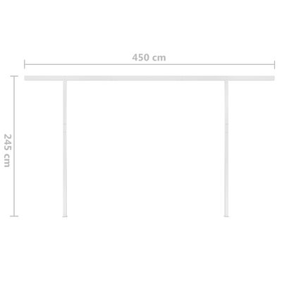 vidaXL Manuell uttrekkbar markise med LED 4x3 m oransje og brun