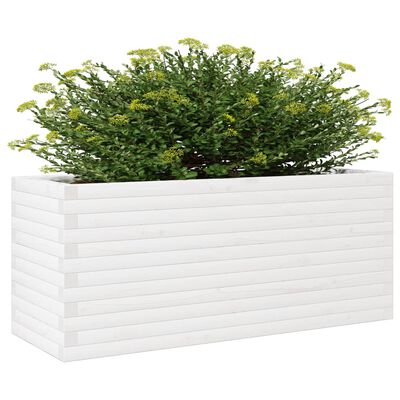 vidaXL Hageplantekasse hvit 110x40x46 cm heltre furu