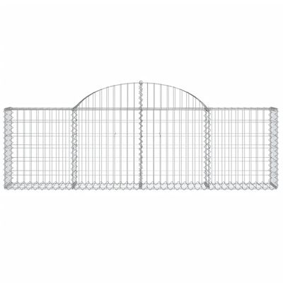 vidaXL Gabionkurver buede 15 stk 200x30x60/80 cm galvanisert jern