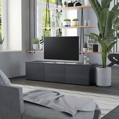 vidaXL TV-benk grå 120x34x30 cm konstruert tre