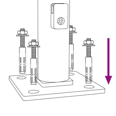 vidaXL Kjettinggjerde med flens antrasitt 1,1x25 m