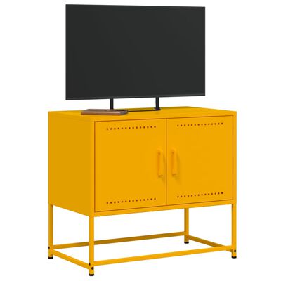 vidaXL TV-benk sennepsgul 68,5x39x60,5 cm stål