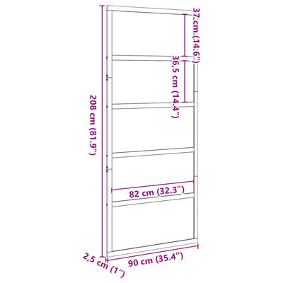 vidaXL Låvedør hvit 90x208 cm heltre furu