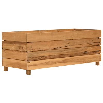 vidaXL Høybed 100x40x38 cm resirkulert teak og stål