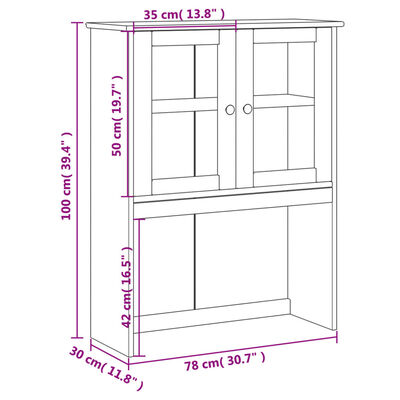 vidaXL Topp til kommode VIGO hvit 78x30x100 cm heltre furu