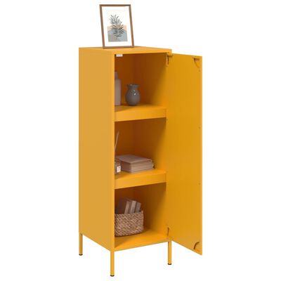 vidaXL Highboard sennepsgul 36x39x113 cm stål