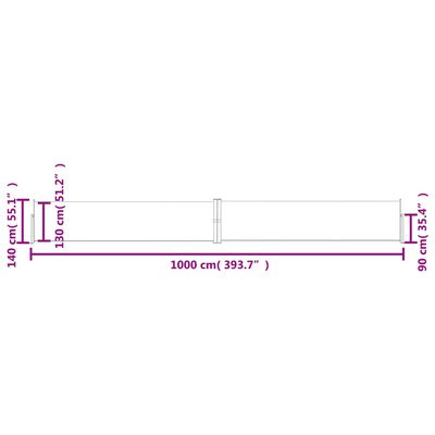 vidaXL Uttrekkbar sidemarkise 140x1000 cm blå