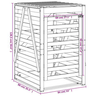 vidaXL Søppeldunkskur 84x90x128,5 cm heltre douglasgran