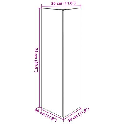 vidaXL Plantekasse hvit trekantet 30x26x75 cm stål