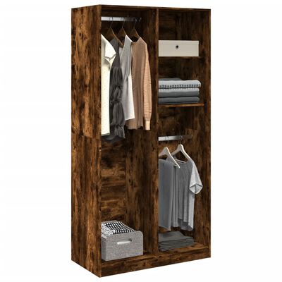 vidaXL Garderobe røkt eik 100x50x200 cm konstruert tre