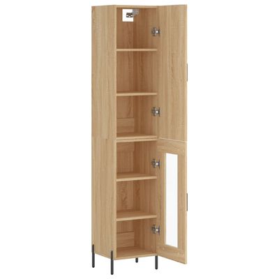 vidaXL Highboard sonoma eik 34,5x34x180 cm konstruert tre