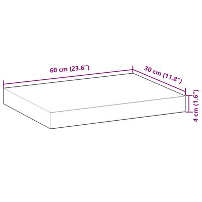 vidaXL Flytende hyller 3 stk 60x30x4 cm oljebehandlet heltre akasie