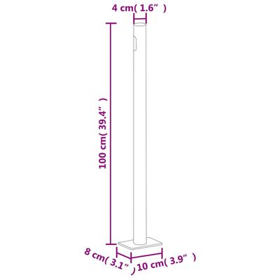 vidaXL Uttrekkbar sidemarkise 160x1000 cm rød