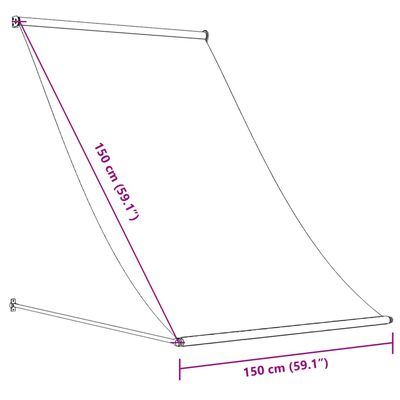 vidaXL Uttrekkbar markise kremhvit 150x150 cm stoff og stål