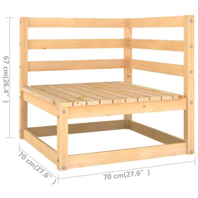 vidaXL Hagesofagruppe med puter 6 deler heltre furu