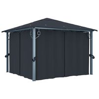 vidaXL Paviljong med gardin 300x300 cm antrasitt aluminium