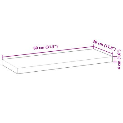 vidaXL Flytende hyller 2 stk 80x30x4 cm oljebehandlet heltre akasie