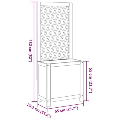 vidaXL Plantekasse med espalier 55x29,5x132 cm heltre akasie