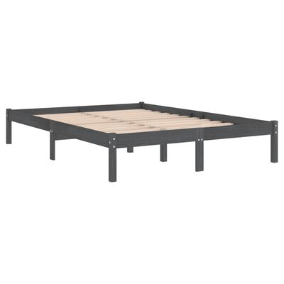 vidaXL Sengeramme heltre furu 140x190 cm grå